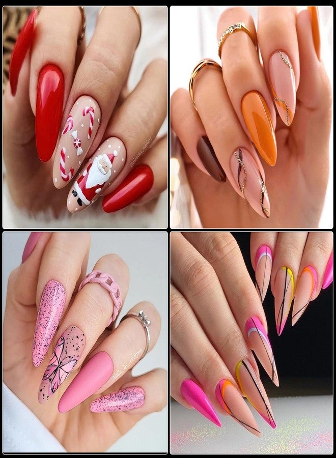 Cycullinyt 550pcs Stiletto Soft Gel Nail Tips, 11 Sizes Medium Stiletto Nails Full Cover Acrylic Press on False Nail Tips for Beginners and Professional Home Salon DIY - Image 2