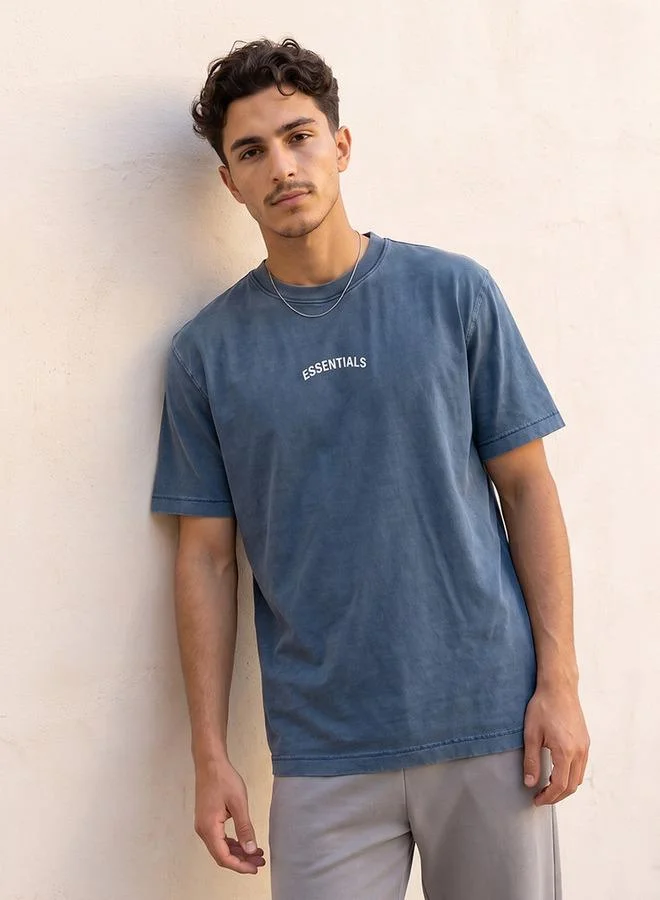 Lee Cooper BLUE Lee Cooper Crew Neck Short Sleeves Logo Print T-shirt for Men | Best Price UAE