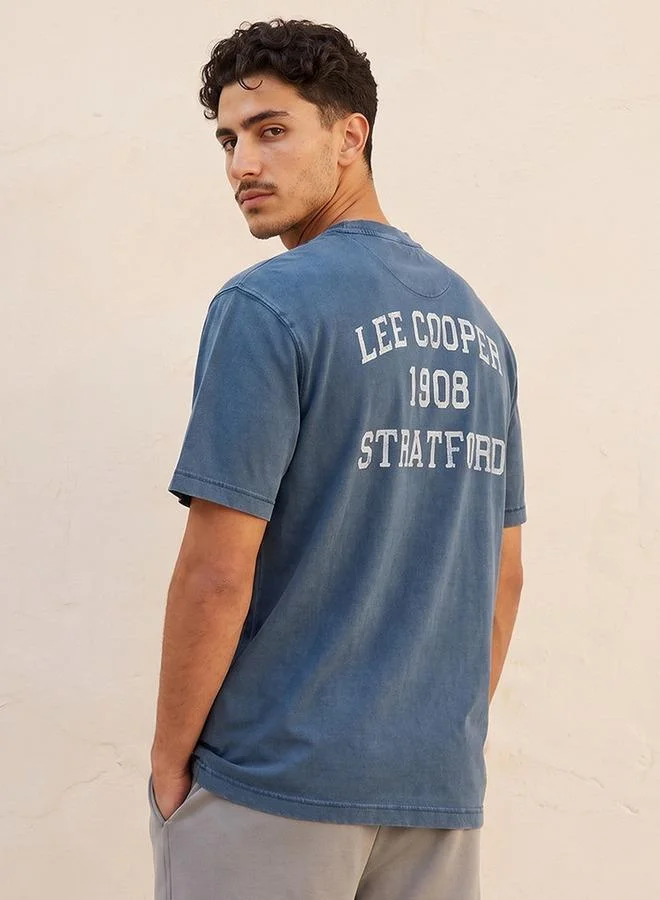 Lee Cooper BLUE Lee Cooper Crew Neck Short Sleeves Logo Print T-shirt for Men | Best Price UAE
