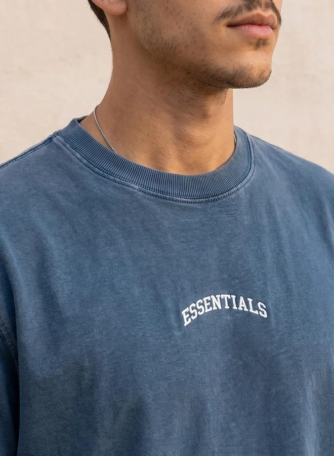 Lee Cooper BLUE Lee Cooper Crew Neck Short Sleeves Logo Print T-shirt for Men | Best Price UAE