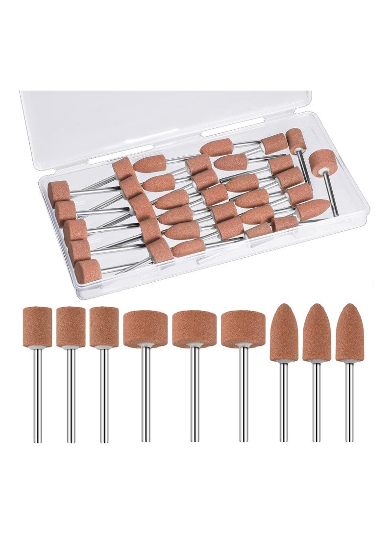 NIBEMINENT Abrasive Mounted Stone Grinding Wheel Head, Compatible with Dremel Rotary Tool 3 Shapes Conical Cylindrical (36 Pcs)  - Image 1