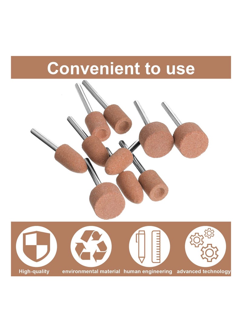 NIBEMINENT Abrasive Mounted Stone Grinding Wheel Head, Compatible with Dremel Rotary Tool 3 Shapes Conical Cylindrical (36 Pcs)  - Image 4