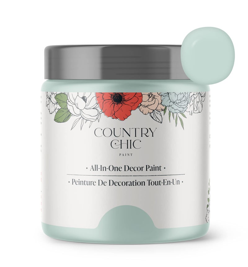 Country Chic Paint Country Chic All-in-One Chalk Paint for Furniture, Cabinets, Home Decor, Eco-Friendly, Matte Finish, Built-In Primer & Top Coat for Wood, Metal - Fancy Frock (Light Blue) - Pint 16 oz (475 ml) - Image 1