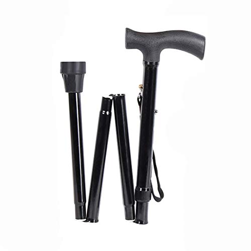 Paxmax Folding Walking Stick with 4 Folding Sections - Black - Image 1