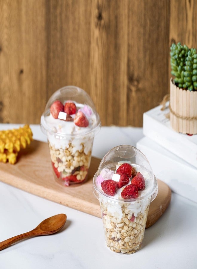 Vplus 200 Pack 9 OZ PET Plastic Cups with Dome Lids, Crystal Disposable Plastic Cups For Parfait, Fruit, Desserts, Snacks, Yogurt, and Jelly - Image 4