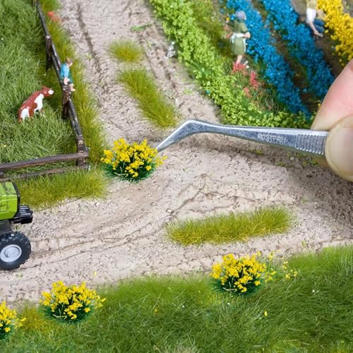 Warmtree 126 Pcs Static Grass Bushy Tufts Lowland Shrubs Tuft Terrain Model Kit for Train Landscape Railroad Scenery Sand Military Layout Model Miniature Bases and Dioramas - Image 4