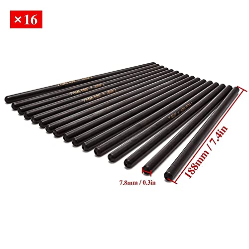 RJSPHH Pushrod Set 7.400" Longx .080",5/16" Diameter Pushrod Set for LS1 LS2 LS3 LS6 LS7 LS9 LSX Engines 99-13 Silverado Sierra 4.8L 5.3L 6.0L Pack of 16 - Image 5