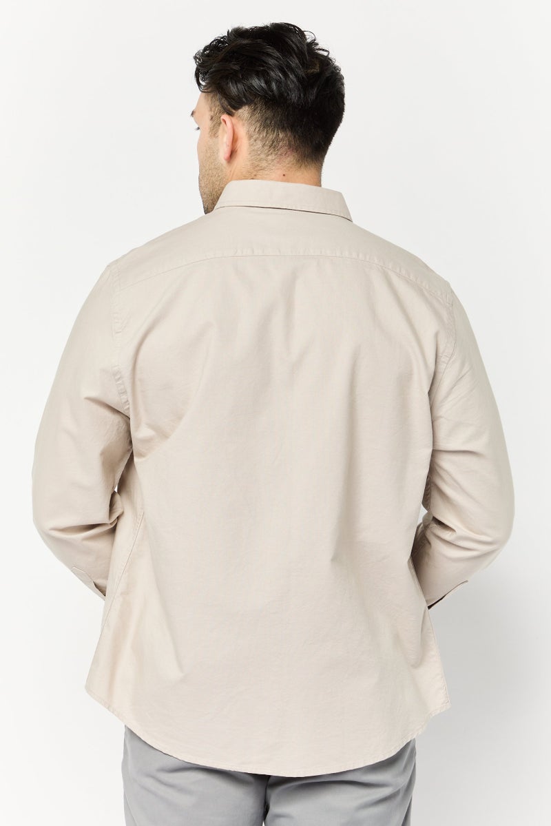 Algspar قميص رجالي عادي بأكمام طويلة بلون بيج - Image 4