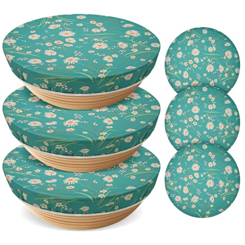 Tocemei 3 Pack Beeswax Bowl Covers Reusable 12 Inch LargeBowl Covers for Bread ProofingElasticNatural Beeswax Organic CottonFor Sourdough ProofingLarge ContainersFood Storage - Image 1