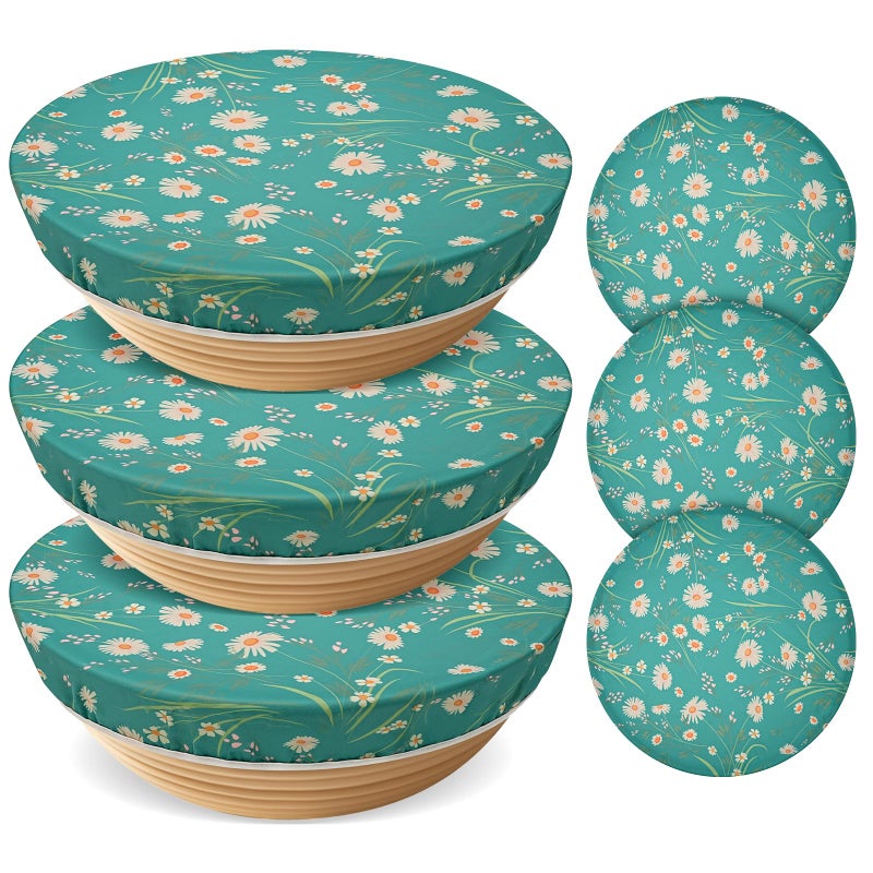 Tocemei 3 Pack Beeswax Bowl Covers Reusable 12 Inch LargeBowl Covers for Bread ProofingElasticNatural Beeswax Organic CottonFor Sourdough ProofingLarge ContainersFood Storage - Image 2