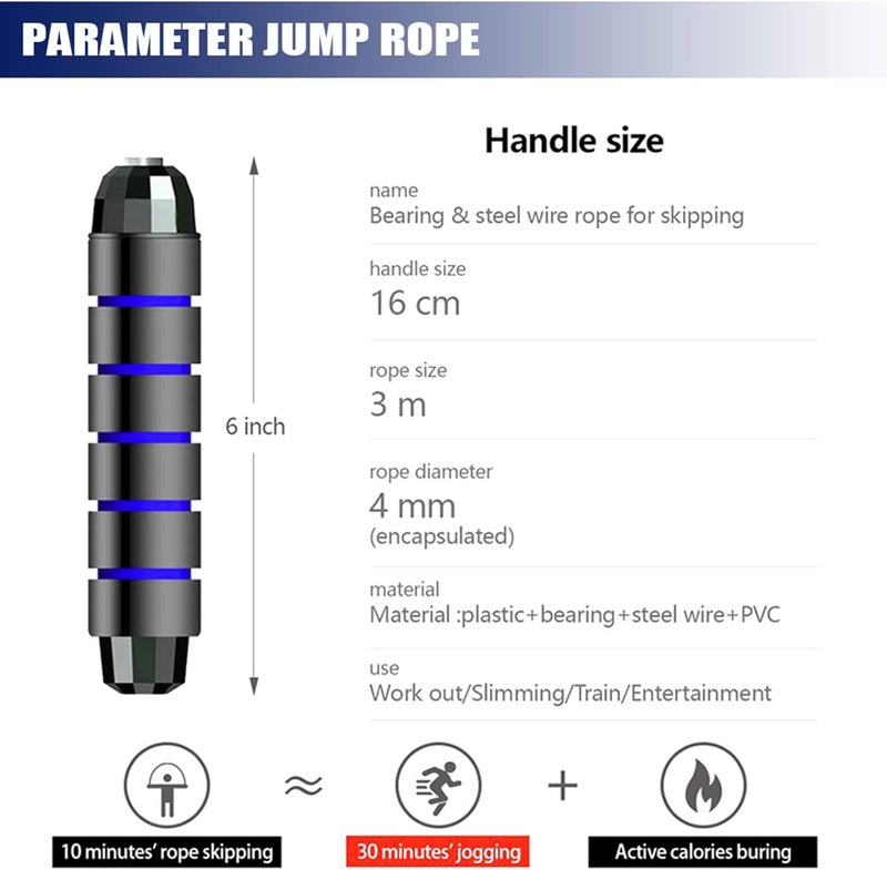 Redify Jump Rope,Jump Ropes for Fitness for Women Men and Kids,Speed Jumping Rope for Workout with Ball Bearings,Adjustable Skipping Rope for Exercise&Slim Body at Home School Gym - Image 2