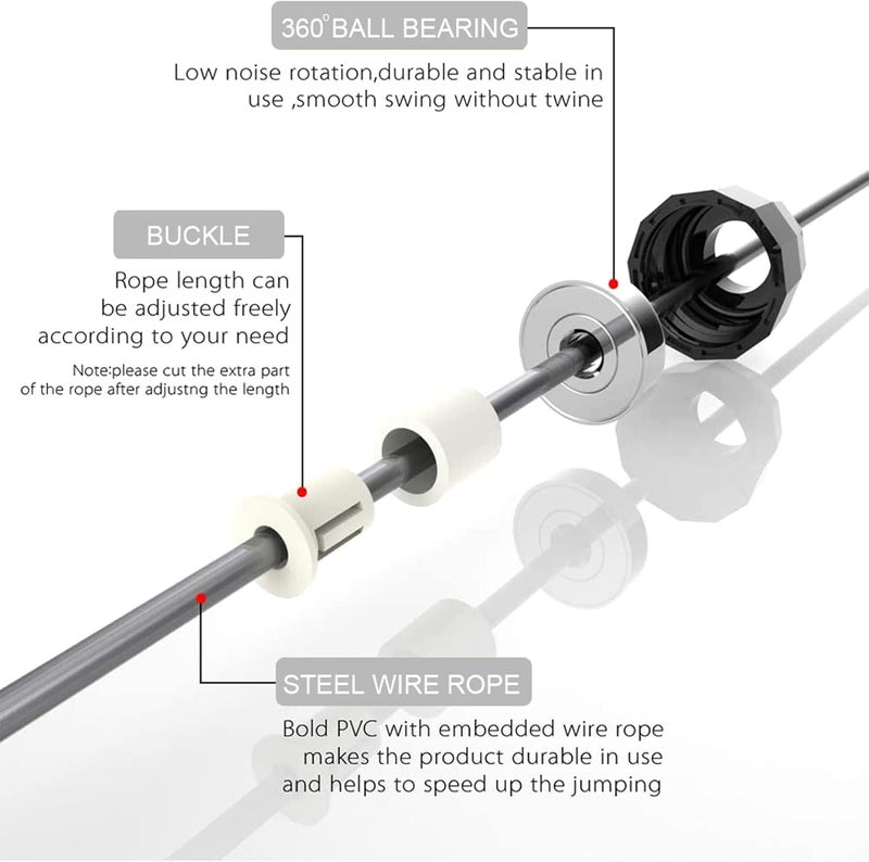 Redify Jump Rope,Jump Ropes for Fitness for Women Men and Kids,Speed Jumping Rope for Workout with Ball Bearings,Adjustable Skipping Rope for Exercise&Slim Body at Home School Gym - Image 3
