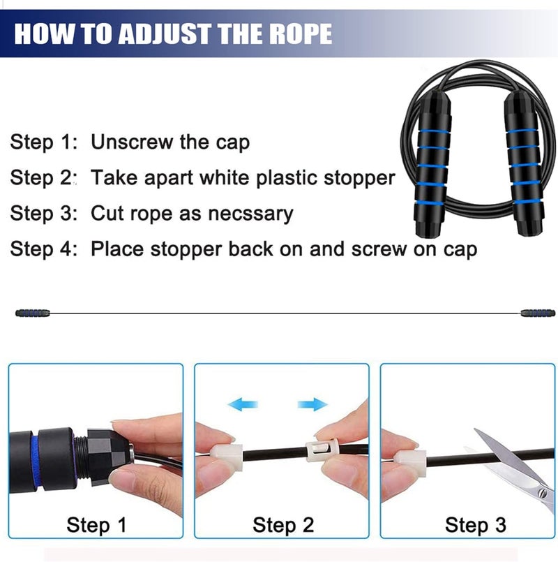 Redify Jump Rope,Jump Ropes for Fitness for Women Men and Kids,Speed Jumping Rope for Workout with Ball Bearings,Adjustable Skipping Rope for Exercise&Slim Body at Home School Gym - Image 4