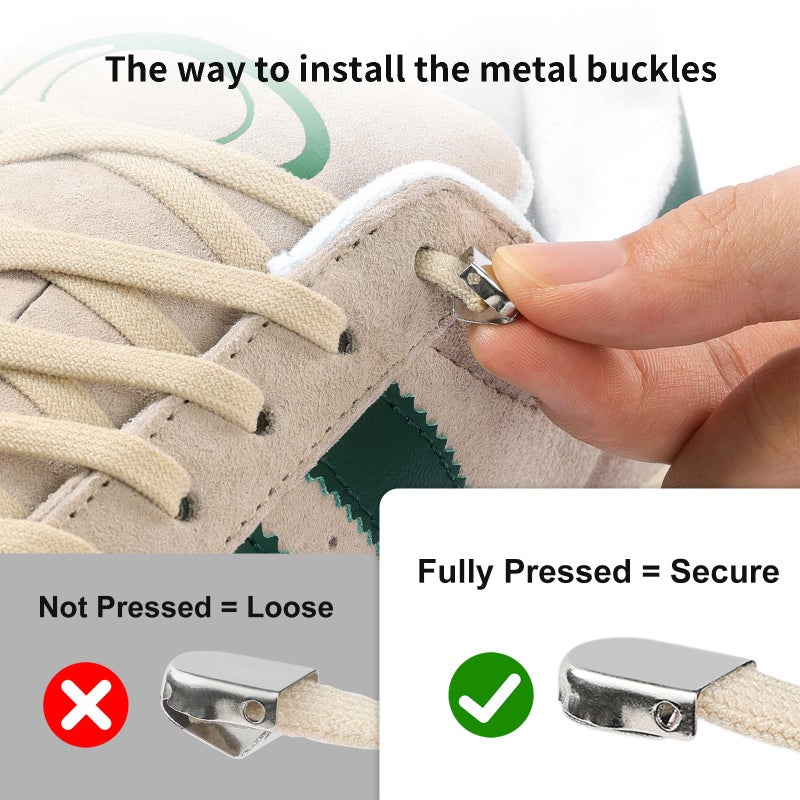 Stepace 2 Pairs Elastic No Tie Shoe Laces for Kids and Adults Sneakers, Stretch Flat Tieless Shoestrings Black 120 - Image 5