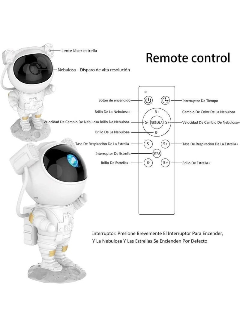 Children's Astronaut-themed Projector with Remote Control, LED Night Light, Stars,, and Galaxy, 360° Adjustable Angle, Suitable for Playrooms and Home Theaters - Astronaut-themed Projector with Glowing - Image 5