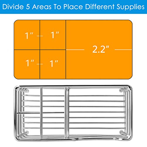 Linkidea Wall Mount Toothbrush Holder for Bathroom, Stainless Steel Stand for Electric Toothbrush, Toothpaste, Razor, Self Adhesive/Countertop 5 Slots Organizer (Chrome) - Image 4