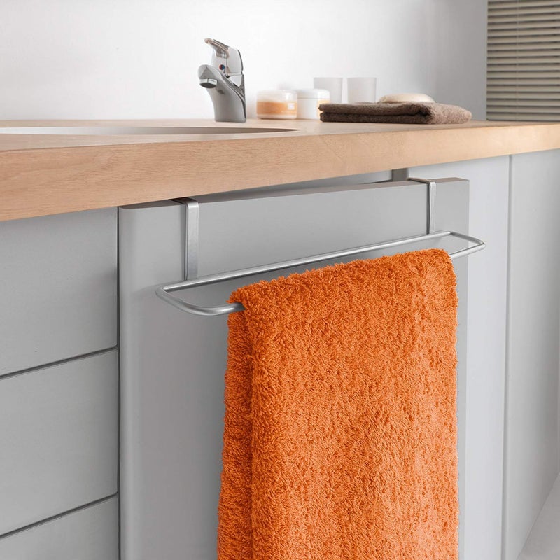 INDIAN DECOR INDIAN DECOR 21301 Towel Holder for BathroomKitchen Cabinet Epoxy Coated Metal Grey 30 x 8 x 6 cm - Image 2