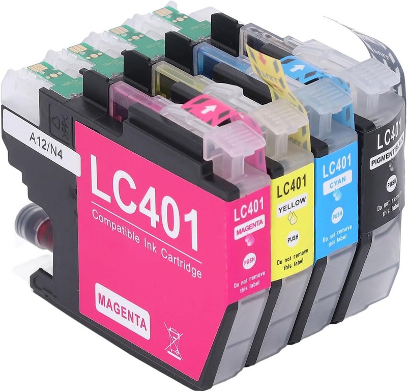 Ink Cartridges Set Black Cyan Magenta Yellow for Inkjet Printer - Reliable Performance, Vivid Colors, Compatible with MFC - J1010DW Series - Image 1