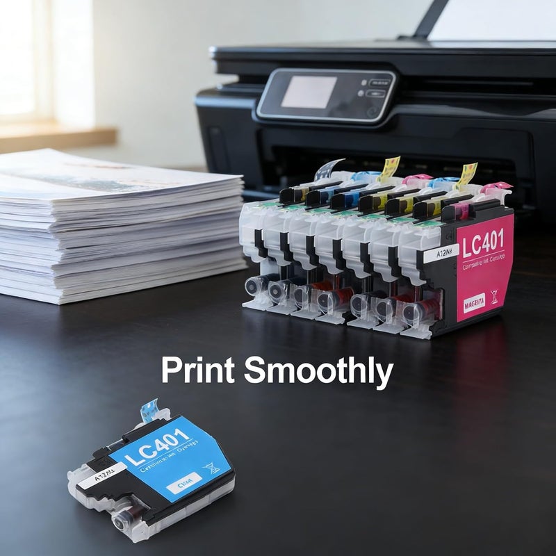 Ink Cartridges Set Black Cyan Magenta Yellow for Inkjet Printer - Reliable Performance, Vivid Colors, Compatible with MFC - J1010DW Series - Image 3