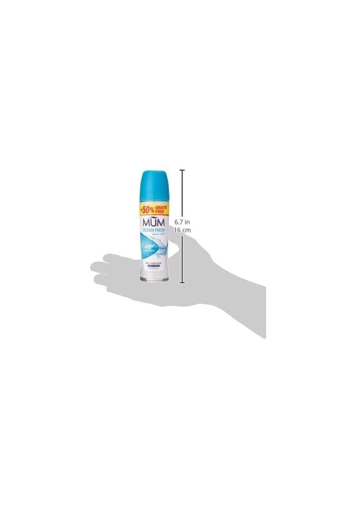 MUM Ocean Fresh Roll-On Deodorant 75 ml - Anti-Perspirant, Skin Friendly, 48h Protection - Image 3