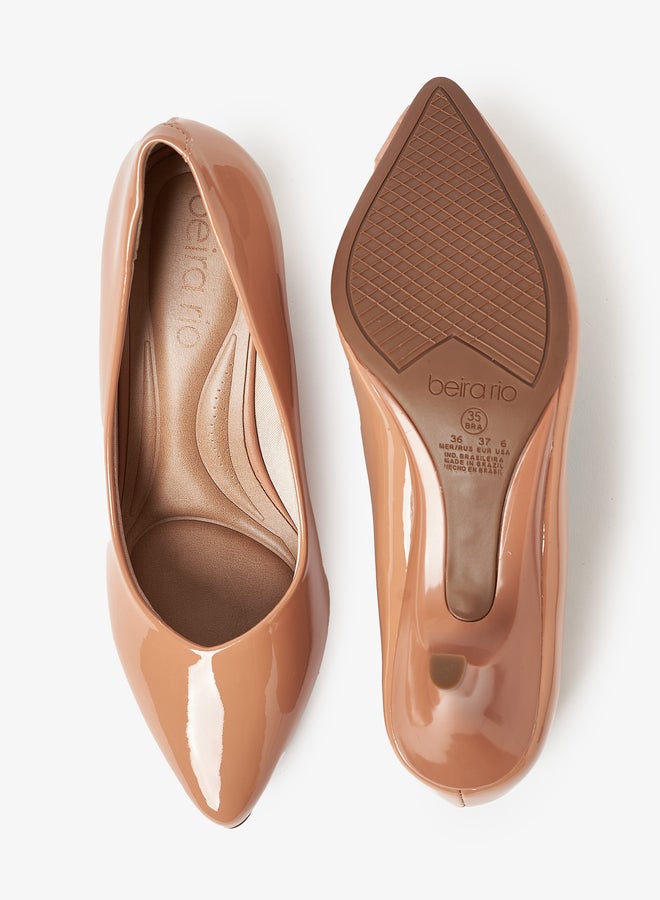 Beira Rio Solid Low Heel Pointed Toe Shoes - Image 1