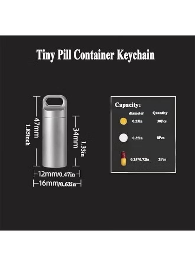 Travel Pill Holder Organizer, Stainless Steel Mini Portable Case Waterproof Medicine Box Men Silver - Image 2