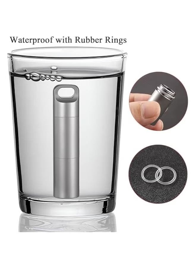 Travel Pill Holder Organizer, Stainless Steel Mini Portable Case Waterproof Medicine Box Men Silver - Image 5