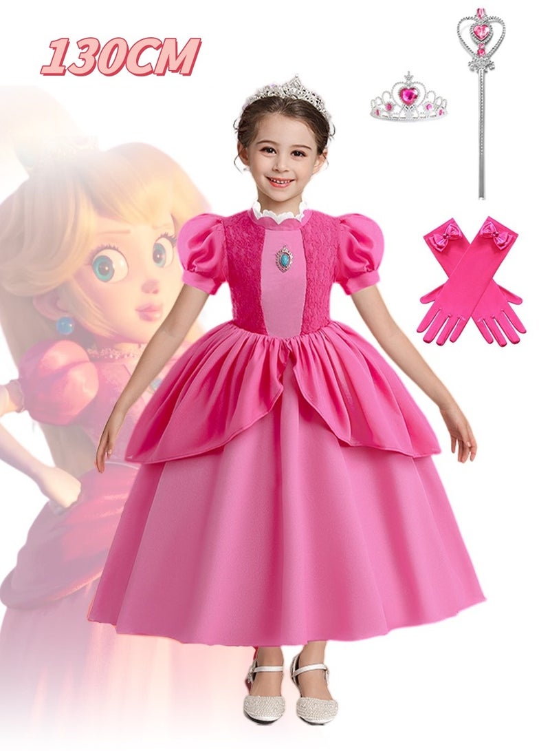 ميكسد الأميرة فتاة اللباس والإكسسوارات ، ملابس الأميرة ، حفلة عيد ميلاد مجموعات لعب الأدوار ، هدايا للبنات ( 130cm ) - Image 1
