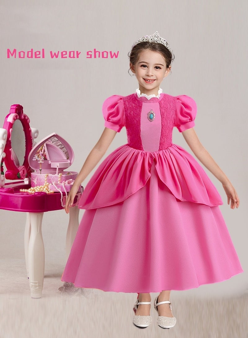 ميكسد الأميرة فتاة اللباس والإكسسوارات ، ملابس الأميرة ، حفلة عيد ميلاد مجموعات لعب الأدوار ، هدايا للبنات ( 130cm ) - Image 4