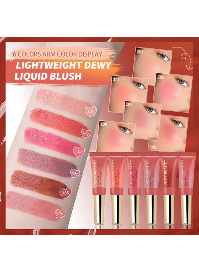 LSxia Liquid Blush Makeup Wand, Cream Liquid Blush with Cushion Applicator For Cheeks Tint, Natural-looking, Glow Dewy Finish, Weightless Blendable Liquid Blush Stick | #105 ARDOUR-Red Brown  - Image 5