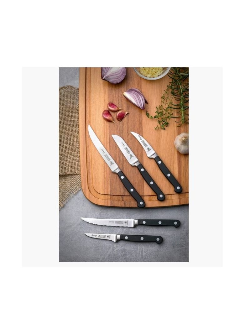 TRAMONTINA Since 1911,Made in Brazil-  Century 3 Inches Peeling Knife with Stainless Steel Blade and Black Polycarbonate Handle, - Image 3