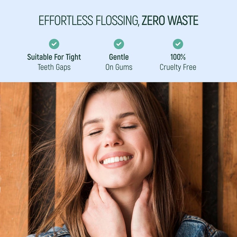 BAMBOEARTH Natural Dental Floss Picks - Eco Friendly Cruelty Free & Vegan Tooth Flossers Pick Set with BPA Free Handle & Zero Waste Packaging - 200 Pack (Mint Flavored) - Image 5