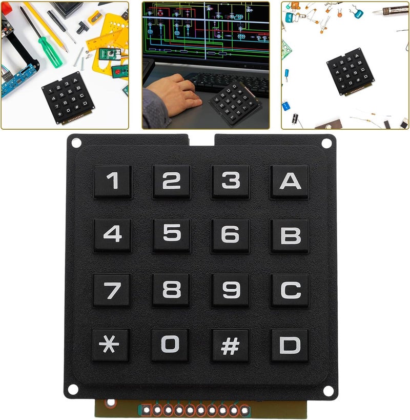 SECFOU Matrix 4X4 16-Key Button Keyboard Switch Module for Microcontroller Industry Use, Tactile Keypad Array Compatible with Embedded Systems and Electronic Projects - Image 3