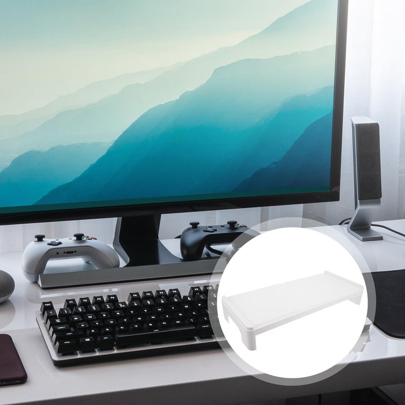 Plastic Desktop Monitor Stand Riser with Storage Space Smooth Edges Strong Bearing Capacity - Image 3