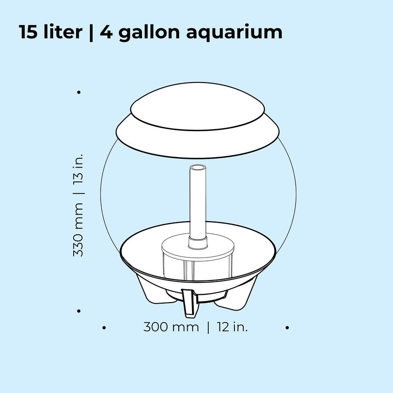 biOrb Halo 15 Acrylic 4-Gallon Aquarium with Multi-Color Remote-Controlled LED Lights Modern Compact Tank for Tabletop or Desktop Display, White - Image 2