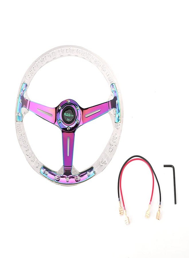RASTP Acrylic Racing Steering Wheel, Gaming Steering Wheel Universal Fit for Race,Motorsport,Car Sim Driving(Neo) - Image 1