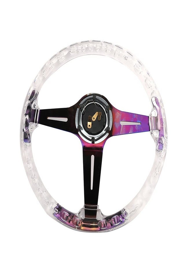 RASTP Acrylic Racing Steering Wheel, Gaming Steering Wheel Universal Fit for Race,Motorsport,Car Sim Driving(Neo) - Image 2