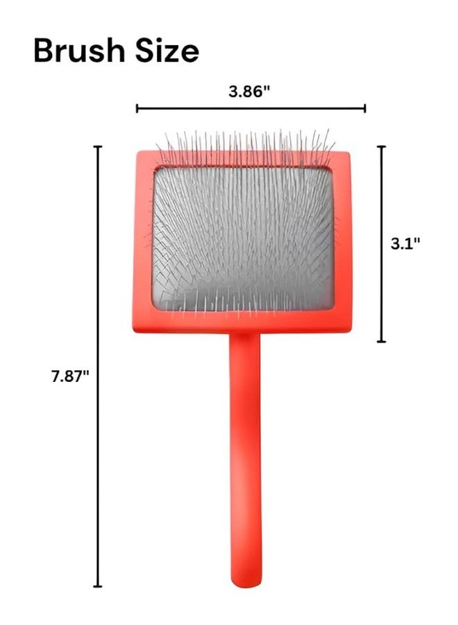 Big G Dog Slicker Brush for Professional Grooming - Fluff, Detangle & Style Goldendoodles, Labradoodles, Poodles & Long-Haired Dogs - Large Coral Curved Brush, Saves Time & Energy - Image 3