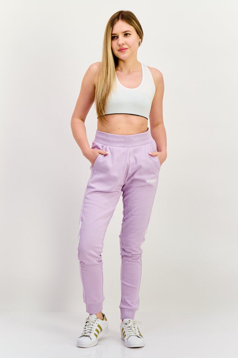 Hummel Women Sportswear Fit Drawstring Training Pants, Lilac - Image 2