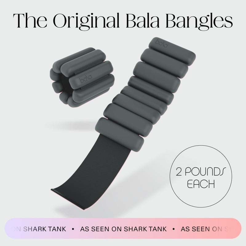 Bala Bangles Wrist & Ankle Weights for Women & Men - 2 lb Adjustable Weighted Bands - Soft Silicone Arm & Leg Weights for Pilates, Yoga, Walking, Barre, Home Workout & Strength Training Exercise - Image 2