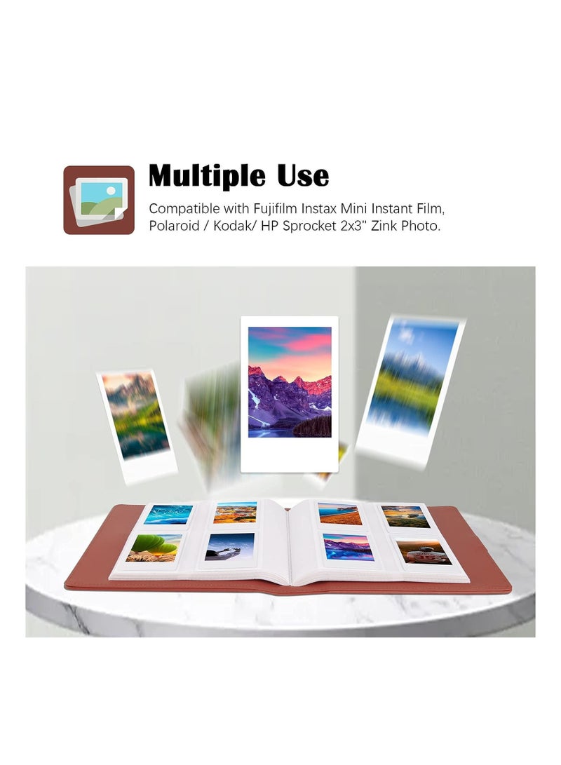 كابتن تيك 256 Pockets Photo Album for Fujifilm Instax Mini LiPlay 11 90 70 50S 26 25 9 8+ 8 7S Instant Camera for Link SP 1 Printer for Polaroid Snap SnapTouch PIC 300 Z2300 Mint Zip Printer Brwon - Image 5