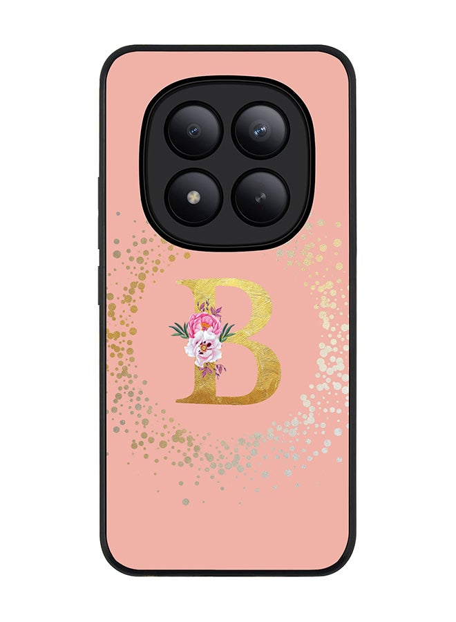 Stylizedd For Xiaomi Redmi Note 15 Pro+ / Poco M8 Pro Case,Slim fit Camera Protection, Shockproof Thin Phone cover  - Custom Monogram Floral - B  (Rose Pink ) - Image 1