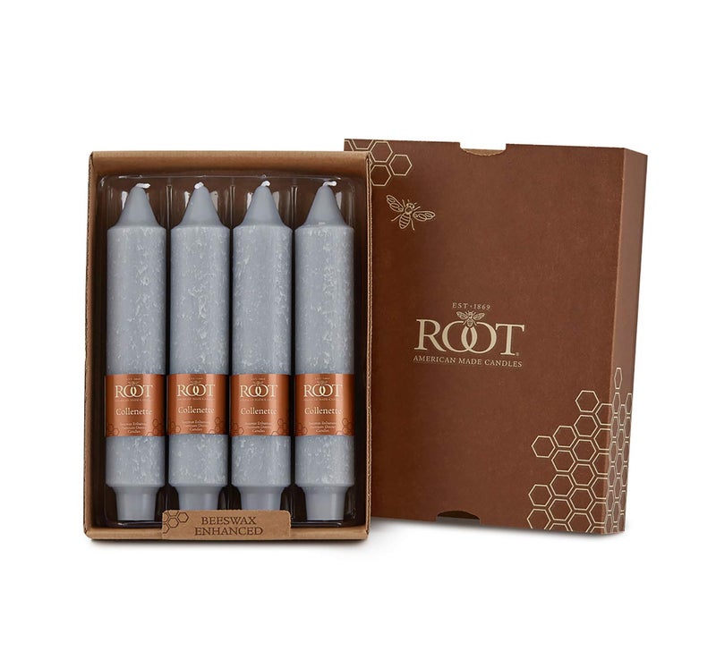 Root Candles Unscented Timberline Collenette 7Inch Dinner Candles 4Count Platinum