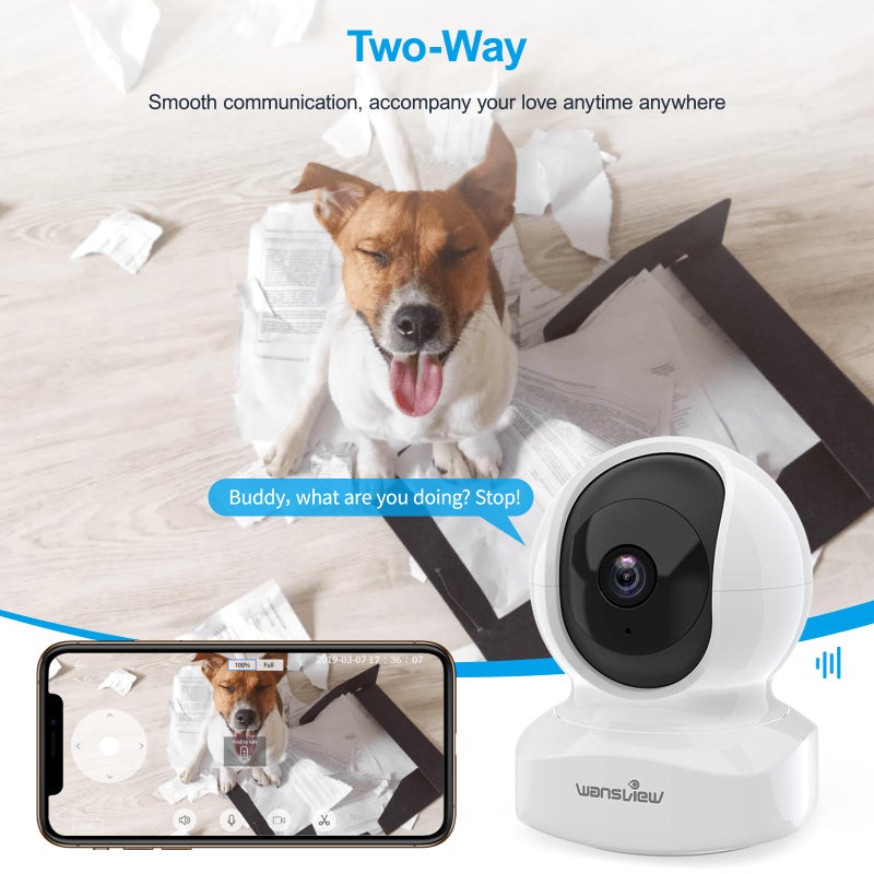 وانس فيو wansview Security Indoor Pet Camera - 2K Dog Camera, CCTV Home Security, 2P - Image 4
