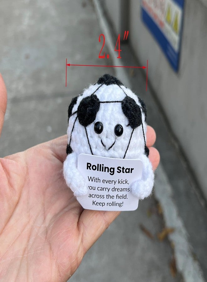 PLWalker Soccer Emotional Support Soccer Ball Gifts Plush Plushy, Positive Crochet Stuffed Doll Inspirational Plushies - Image 5