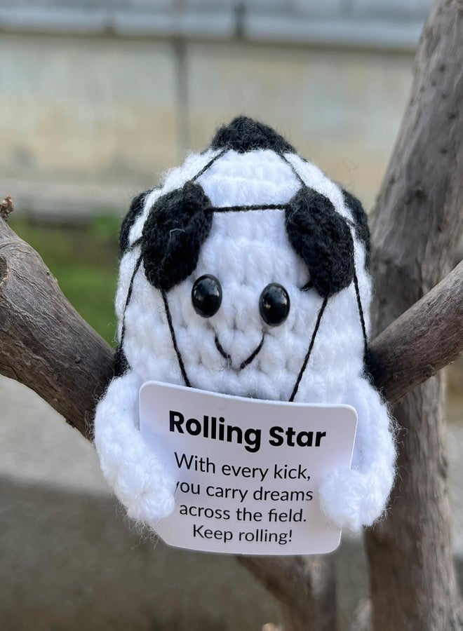PLWalker Soccer Emotional Support Soccer Ball Gifts Plush Plushy, Positive Crochet Stuffed Doll Inspirational Plushies - Image 4