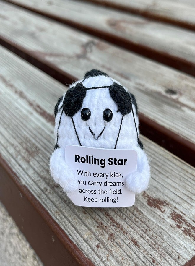 PLWalker Soccer Emotional Support Soccer Ball Gifts Plush Plushy, Positive Crochet Stuffed Doll Inspirational Plushies - Image 3