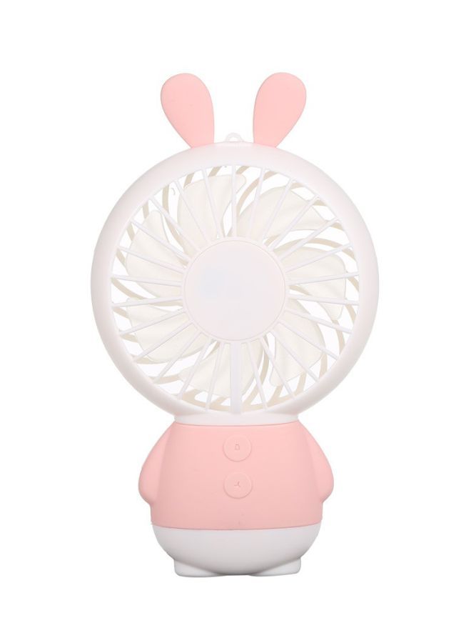 USB Rechargeable Mini Fan Pink/White 18centimeter