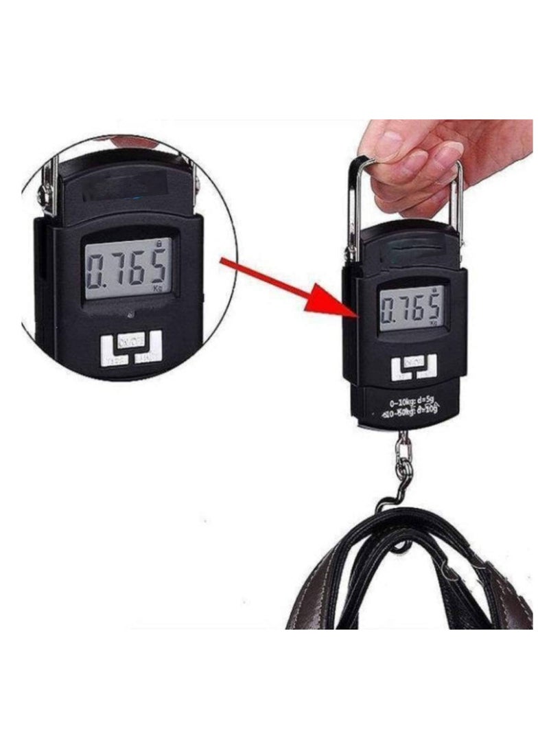 Excefore Electronic 50Kgs Digital Luggage Weighing Scale, weight machine for Home kitchen Digital weighing hook scale, Kitchen weighing scale kitchen, Weight machine, kitchen scale(Black) - Image 2