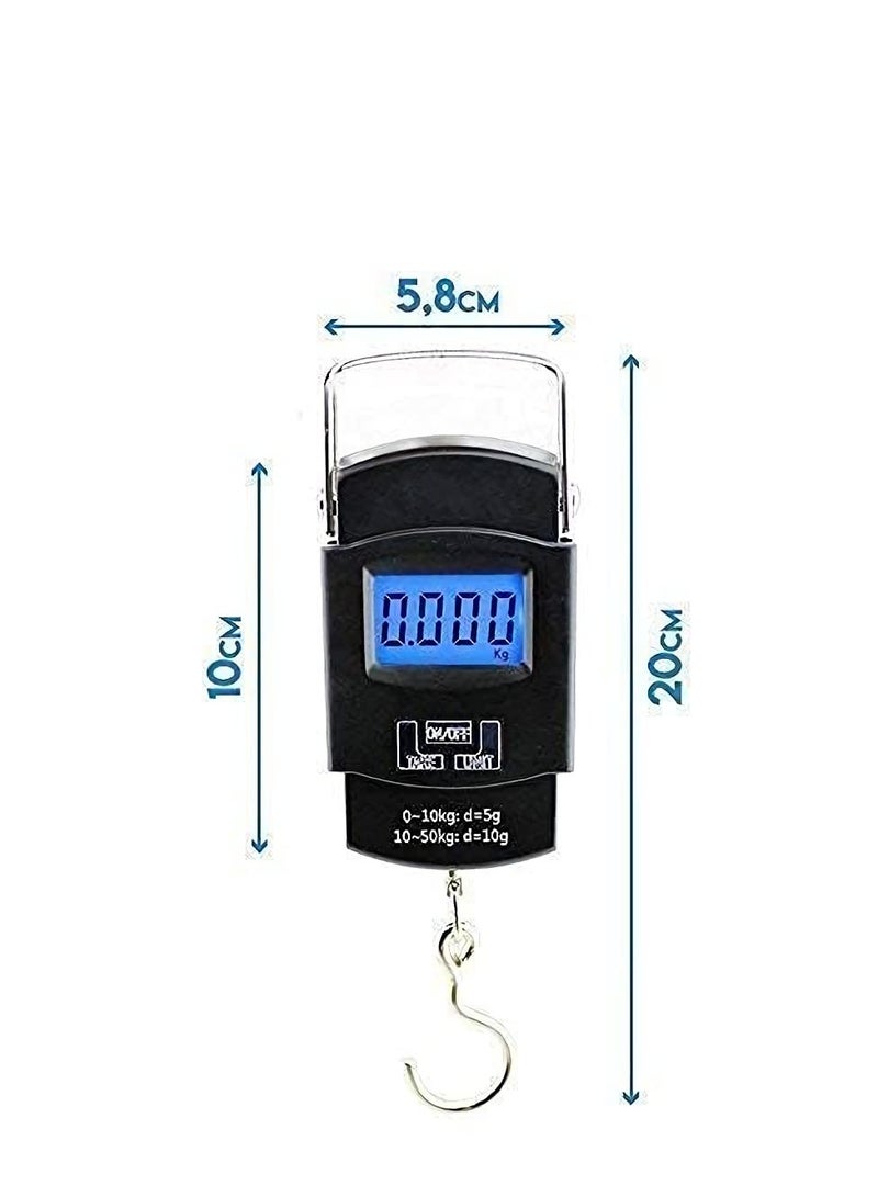 Excefore Electronic 50Kgs Digital Luggage Weighing Scale, weight machine for Home kitchen Digital weighing hook scale, Kitchen weighing scale kitchen, Weight machine, kitchen scale(Black) - Image 3